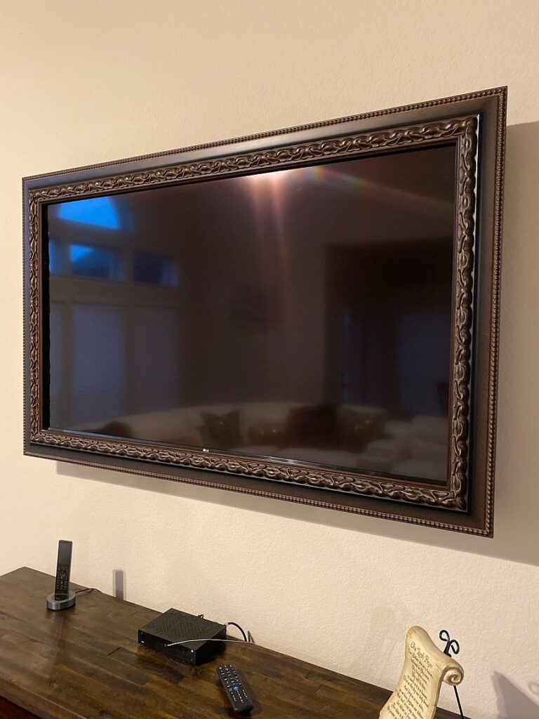 Copper tv frame by FlatScreen Framing